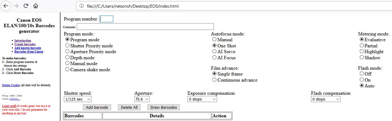 Canon Barcode Reader E