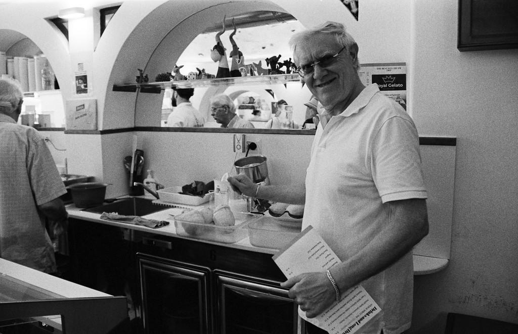 Gelato Server at Royal Gelato in the Amalfi Coast, Italy