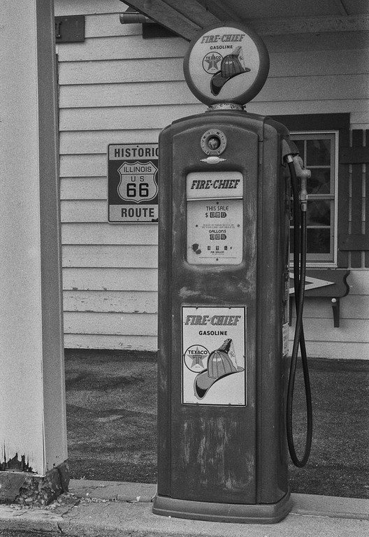 Texaco "Fire-Chief" Gasoline Pump at Ambler's Texaco Gas Station - Route 66 - Dwight, Illinois
