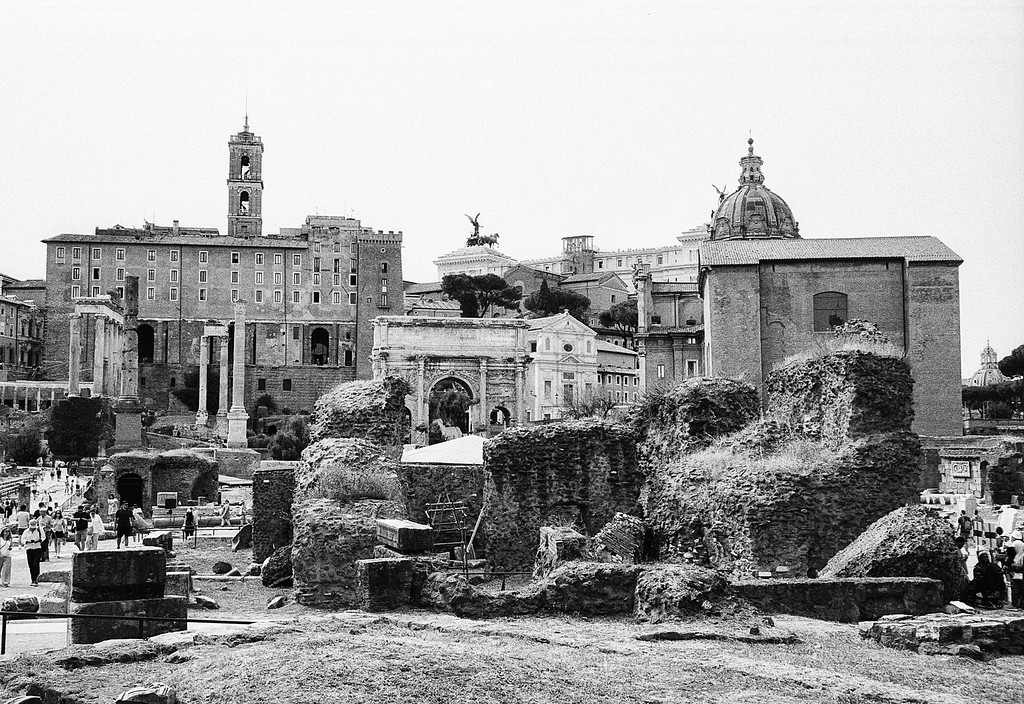 Arch of Septimius Severus, The Tabularium and Senatorial Palace, Capitoline Hill - Roman Forum in Rome, Italy